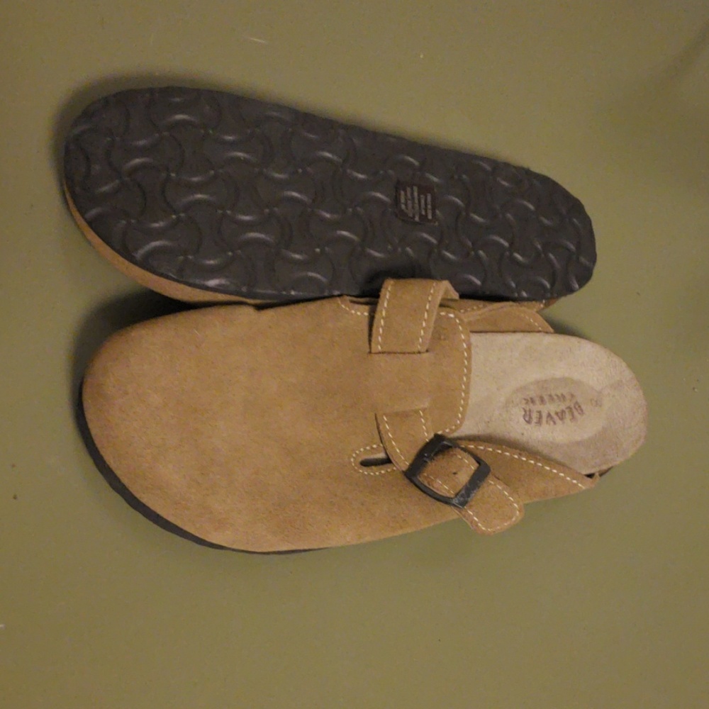 Leather slides